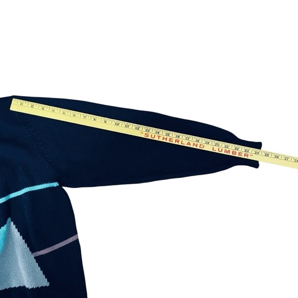 IZOD Club vintage men’s sweater size XL geometric pattern navy blue - Picture 5 of 6